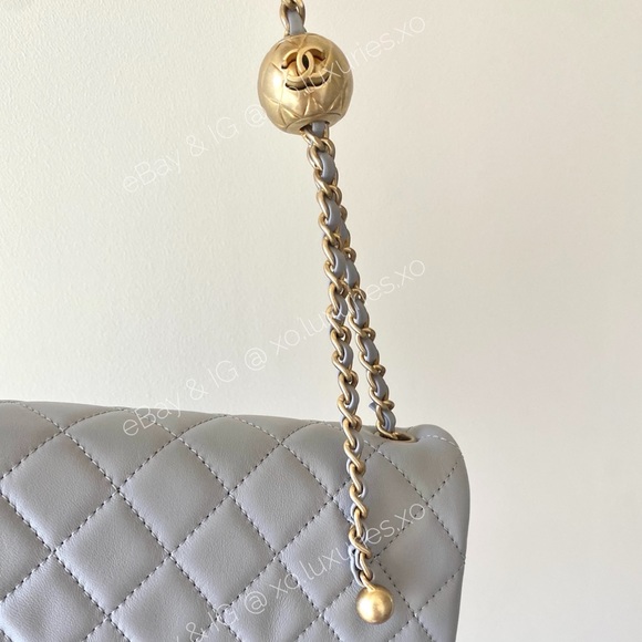 SOLD ❌ CHANEL Authentic RECEIPT Gray Pearl Crush Bag WOC - Picture 8 of 12